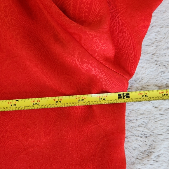 2/$30 Vintage Silky Red Blouse - Picture 8 of 10